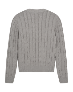 CMKOTOM – ZOPFSTRICKPULLOVER IN GRAU