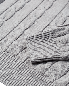 CMKOTOM – ZOPFSTRICKPULLOVER IN GRAU