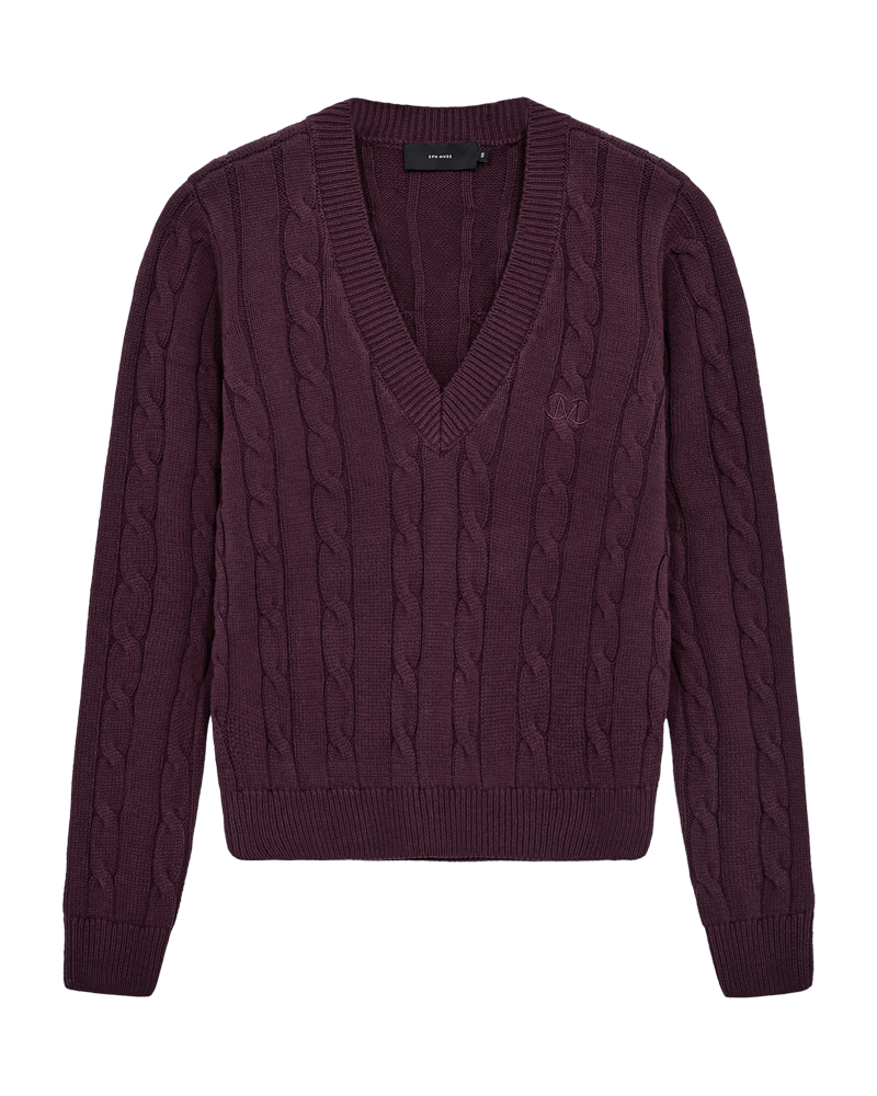 CMKOTOM – ZOPFSTRICK-PULLOVER IN ROT