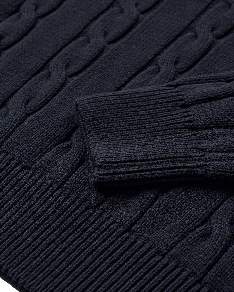 CMKOTOM – ZOPFSTRICKPULLOVER IN BLAU