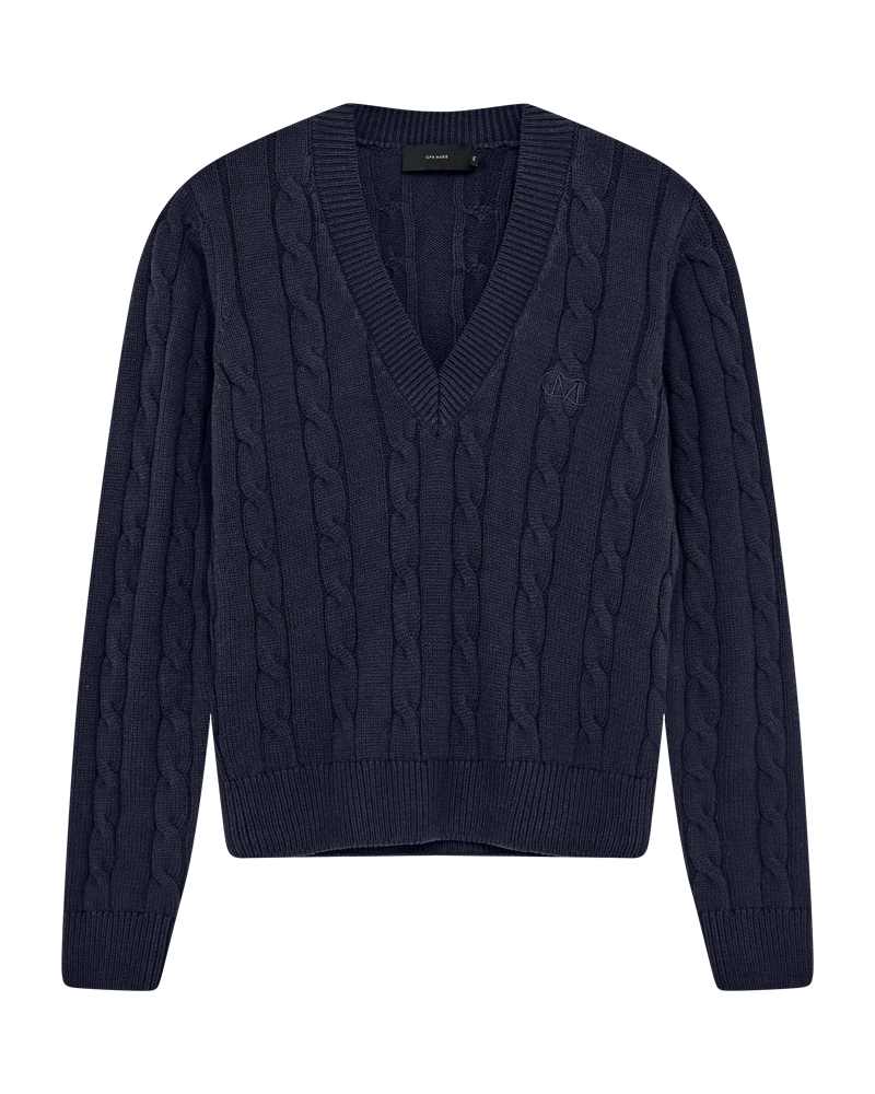 CMKOTOM – ZOPFSTRICKPULLOVER IN BLAU