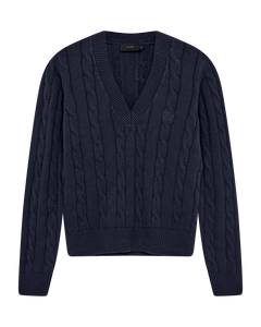 CMKOTOM – ZOPFSTRICKPULLOVER IN BLAU