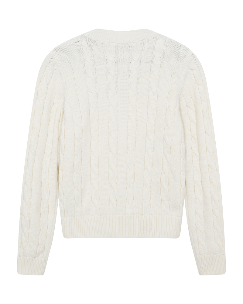 CMKOTOM – ZOPFSTRICKPULLOVER IN WOLLWEISS