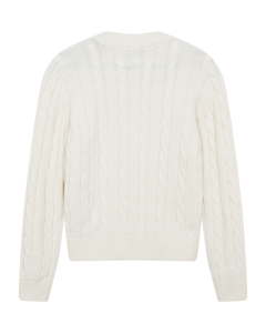 CMKOTOM – ZOPFSTRICKPULLOVER IN WOLLWEISS
