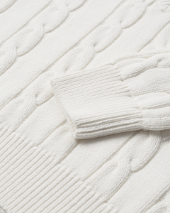 CMKOTOM – ZOPFSTRICKPULLOVER IN WOLLWEISS
