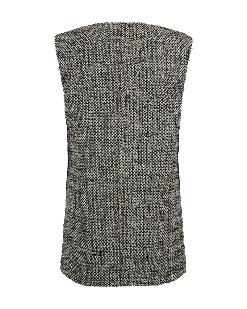 CMRUBI – GESTRICKTE WESTE IN GRAU UND WOLLWEISS