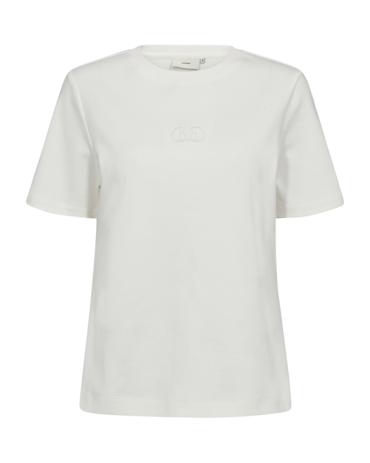 CMMUSE – SCHMAL GESCHNITTENES T-SHIRT IN WOLLWEISS