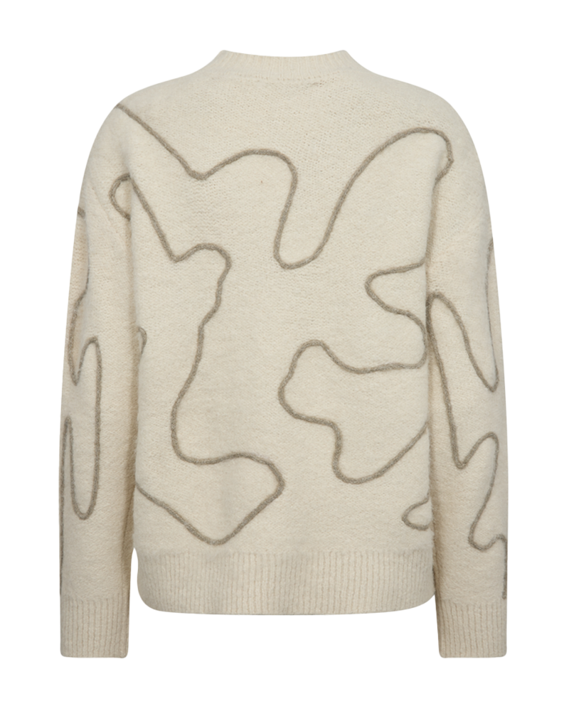 CMPELLA – GESTRICKTES PULLOVER IN WOLLWEISS