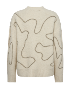 CMPELLA – GESTRICKTES PULLOVER IN WOLLWEISS
