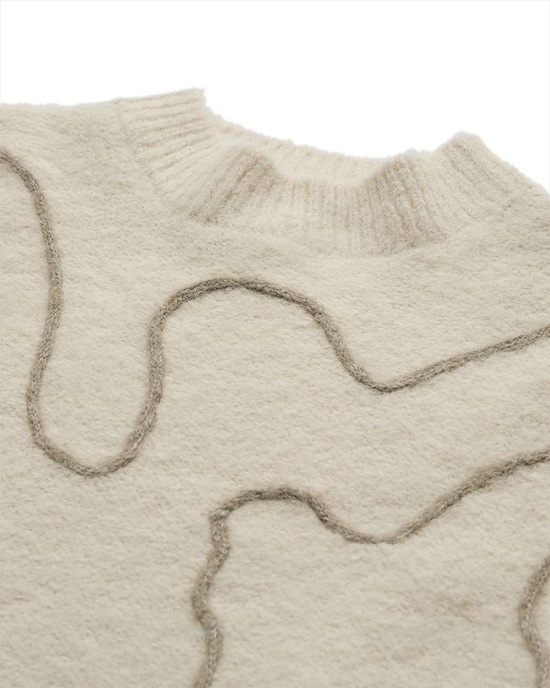 CMPELLA – GESTRICKTES PULLOVER IN WOLLWEISS