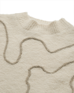 CMPELLA – GESTRICKTES PULLOVER IN WOLLWEISS