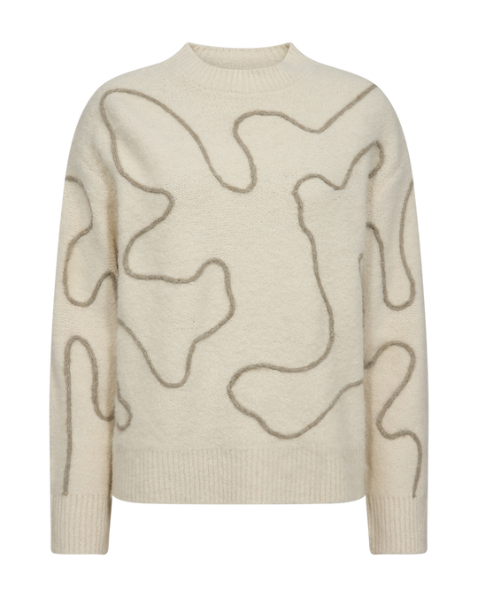 CMPELLA – GESTRICKTES PULLOVER IN WOLLWEISS
