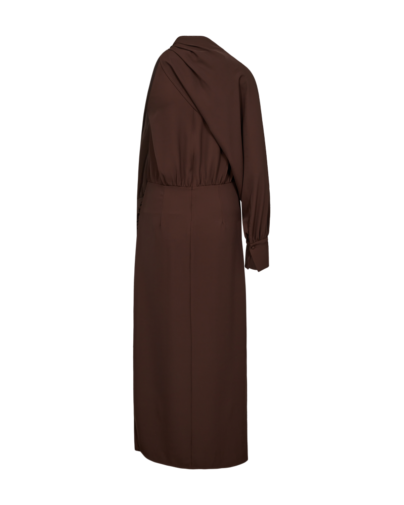 CMSANA – KLEID MIT BALLONÄRMELN IN BRAUN