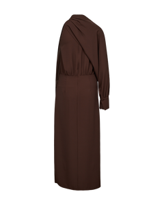 CMSANA – KLEID MIT BALLONÄRMELN IN BRAUN