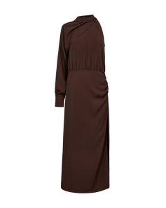 CMSANA – KLEID MIT BALLONÄRMELN IN BRAUN