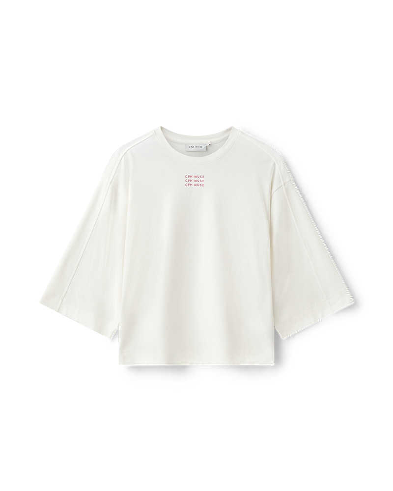 CMMUSE - OVERSIZE T-SHIRT IN WOLLWEISS