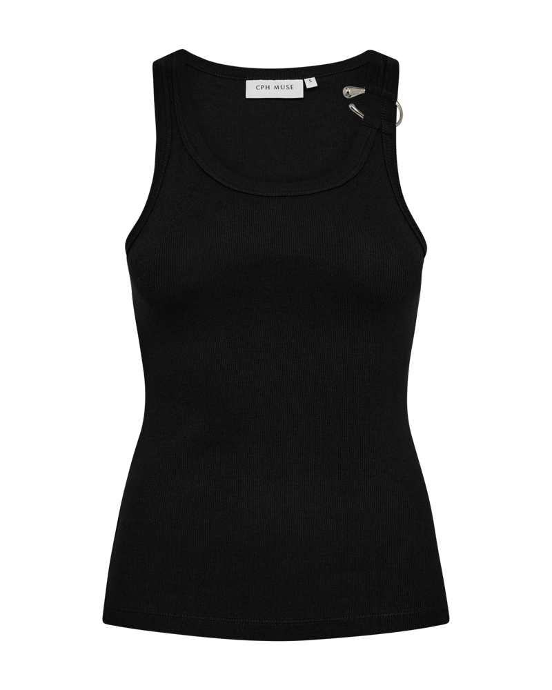 CMSIV – TOP MIT SCHMUCKDETAIL IN SCHWARZ