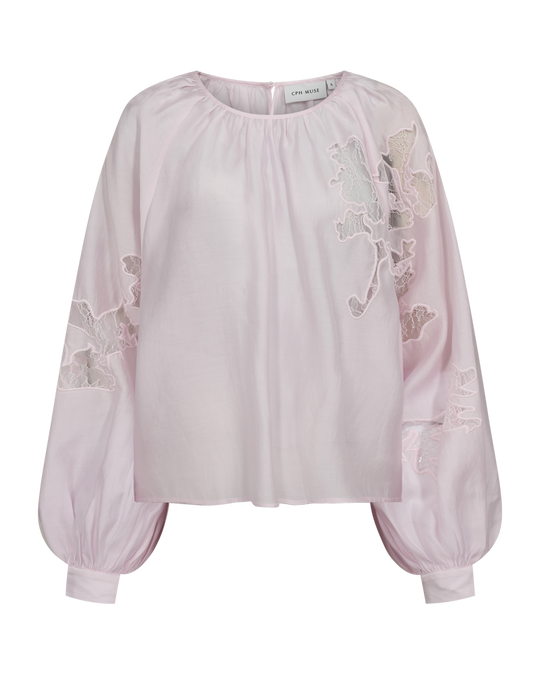 CMMOLLY – BLUSE MIT VOLUMINÖSEN ÄRMELN IN ROSA