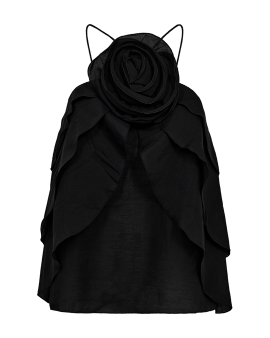 CMMOLLY – TOP MIT ROSETTE IN SCHWARZ