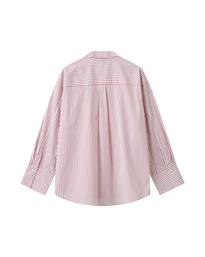CMMARYANN – OVERSIZE-HEMD IN GESTREIFT WEISS UND ROT