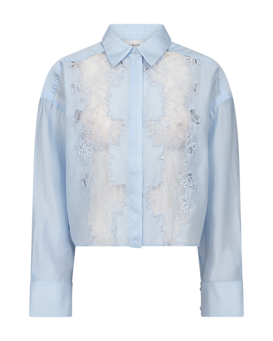 CMMOLLY – HEMD MIT STICKEREI IN BLAU