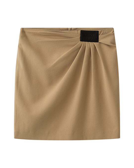 CMTAILOR – ROCK MIT DRAPIERTEM DETAIL IN BRAUN