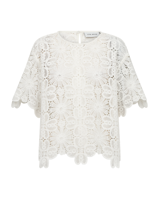 CMVILJA – BLUSE MIT STICKEREI IN WEISS