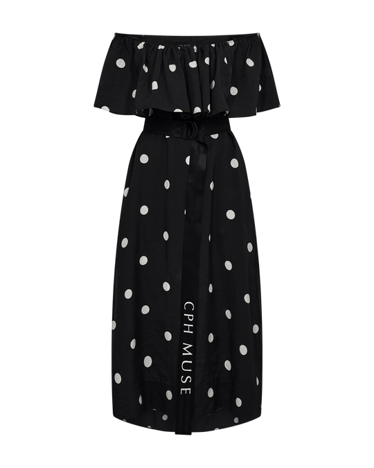 CMFIE – KLEID MIT PUNKTENMUSTER IN SCHWARZ UND  WEISS