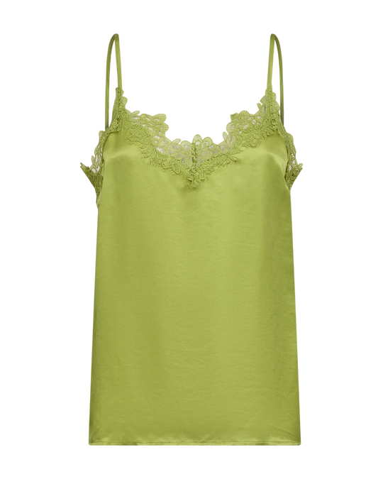 CMSILIA – SATIN-TOP MIT SPITZE IN GRÜN