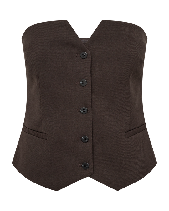 CMTAILOR - CORSAGE-TOP IN BRAUN