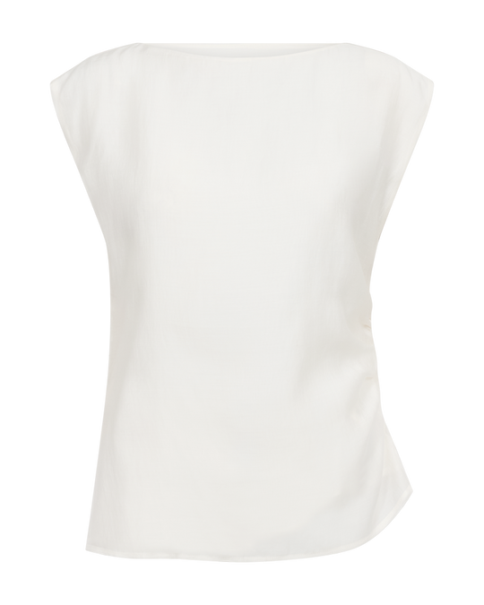 CMMOLLY – BLUSE MIT ASYMMETRISCHEM SAUM IN WEISS