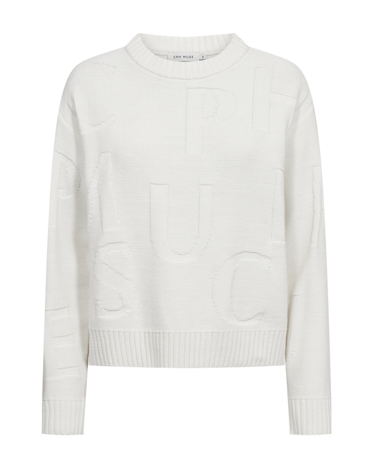 CMKOTOM – STRICKPULLOVER MIT LOGO-DETAIL IN WOLLWEISS