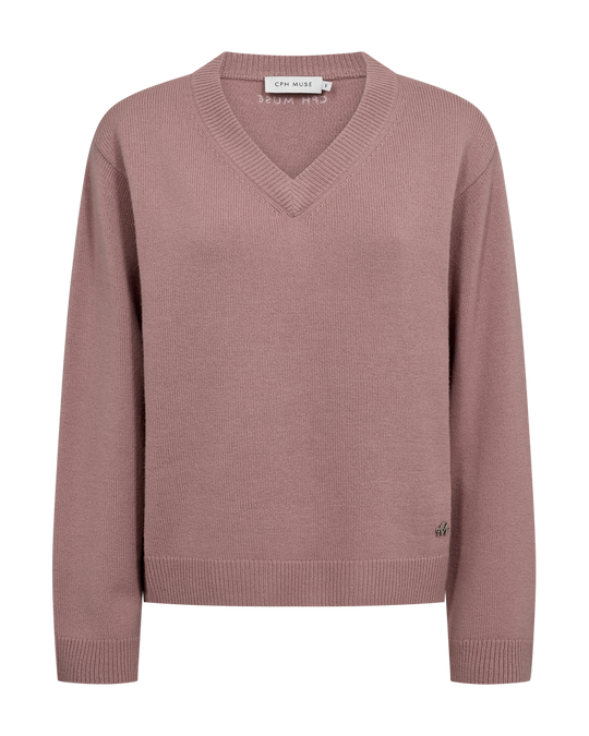 CMSIENNA – PULLOVER MIT V-AUSSCHNITT IN ROSE