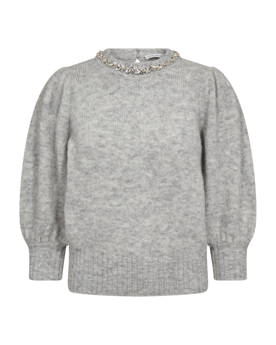 CMIBRA – PULLOVER MIT STRASSSTEINEN IN GRAU